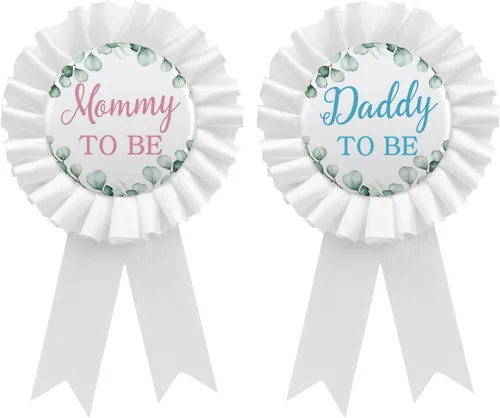 2 pines para mamá y papá para revelar el género para baby shower, decoración de fiesta temática verde de Oh Baby, regalos de decoración de fiesta,