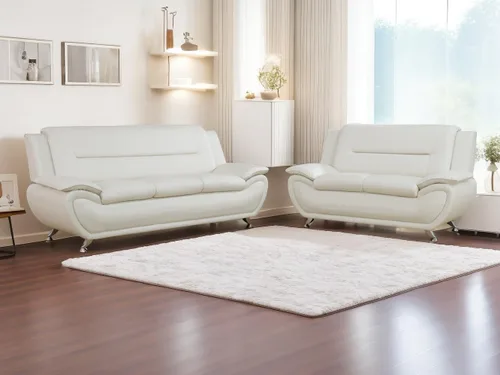 Miniatura 34 de Juego de sofá de cuero (3 piezas, cuero negro B), muebles de sala de estar para apartamento, material de estilo minimalista, fácil montaje B-cuero