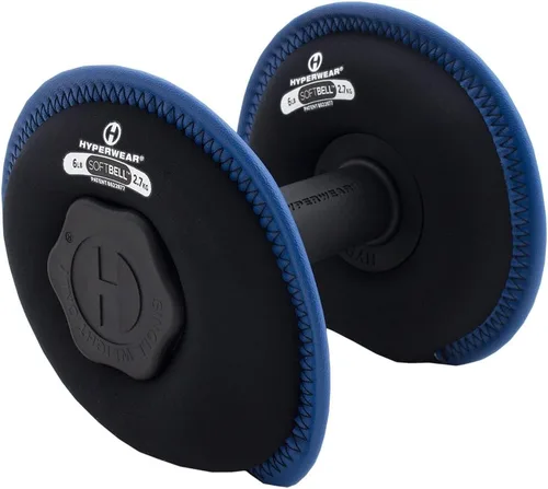 Miniatura 3 de Hyperwear SoftBell - Mancuernas ajustables individuales, placas de peso suaves para mano y 1 mango de fácil agarre para juego de mancuernas