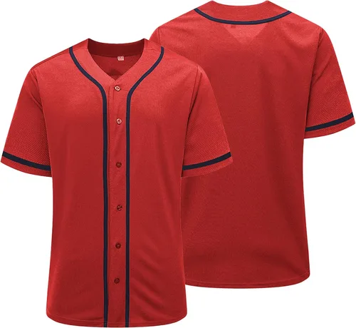 Miniatura 7 de Camiseta de béisbol para hombres y mujeres, uniformes deportivos hipster hip hop, camisas de manga corta para camisa personalizada con botones