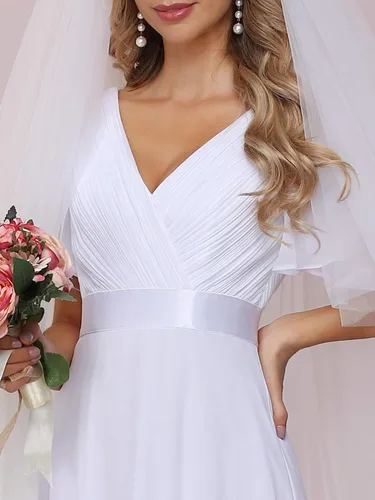 Miniatura 4 de Ever-Pretty 09890 - Vestido largo de noche con cuello en V y mangas cortas para mujer