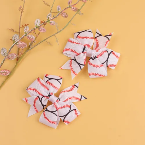 Miniatura 2 de Clip de pelo de fútbol para niñas, clip de lazo de fútbol deportivo, accesorios para el cabello TSFJ50 (béisbol)