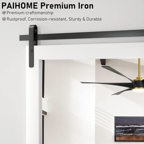 Miniatura 4 de PAIHOME Espejo de Baño Blanco Grande, Espejo Cuadrado Rústico Horizontal de Granja para Pared, Espejos de Tocador con Marco de Madera, Decoración