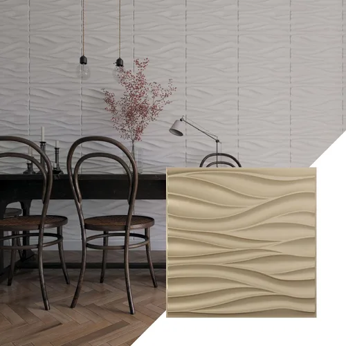 Miniatura 12 de Ekena Millwork 19 5/8 pulgadas de ancho x 19 5/8 pulgadas de alto, ondulado EnduraWall decorativo 3D, cobre envejecido (cubre 2.67 pies cuadrados).