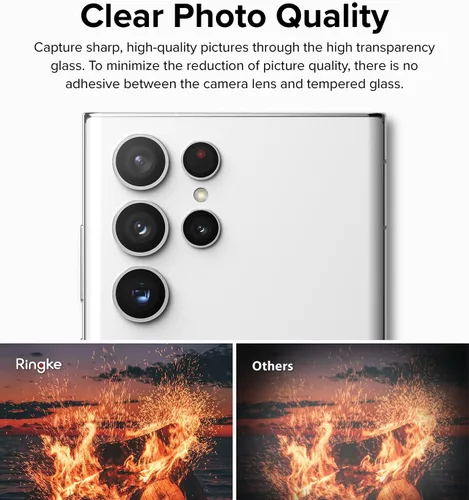 Miniatura 7 de Ringke Marco de lente de cámara de vidrio compatible con Samsung Galaxy S22 Ultra 5G, aluminio metal individual lente de cámara protector adhesivo