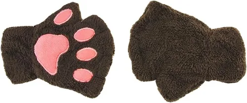 Miniatura 47 de Guantes de garra para disfraz de Halloween, medio dedo, lobo, oso, gato, guantes, guantes de piel sintética para mascarada, cosplay, utilería de mano