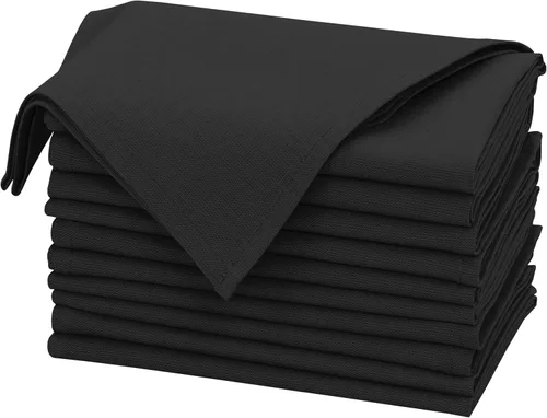 Ruvanti Juego de 12 Servilletas de Lino, Servilletas de Tela de 18x18, Servilletas de Tela de Mezcla de Algodón y Lino Lavables, Suaves, Servilletas