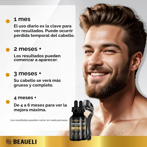 Miniatura 7 de Beaueli Kit de crecimiento de barba de Minoxidil para hombres y mujeres, tratamientos para la pérdida de cabello y el crecimiento del cabello