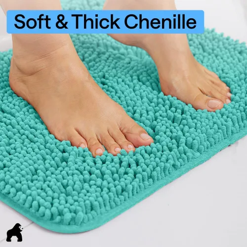 Miniatura 282 de Gorilla Grip - Tapete de baño de felpilla gruesa, suave y absorbente, secado rápido, de microfibra, con reverso de caucho, para piso de ducha, Nube