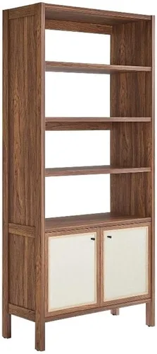 Miniatura 16 de Modway Capri Mid-Century - Cama de tamaño Queen moderna en nogal con cabecero y estribo