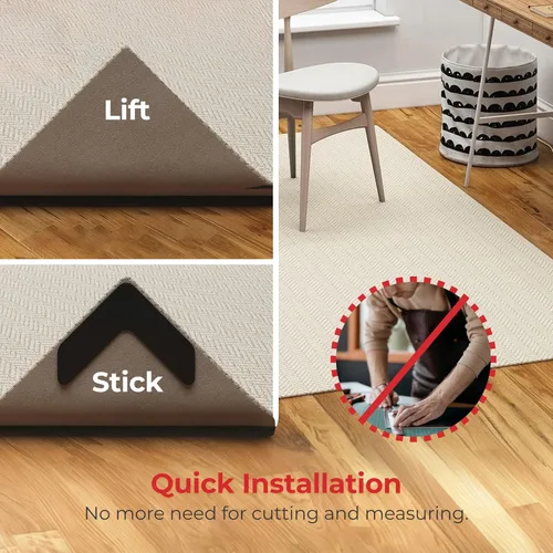 Miniatura 5 de NeverCurl Adhesivo para aflombras que evita que se enrollen las esquinas. Apto para suelos de madera. Para alfombres en interiores y exteriores.