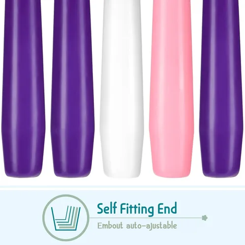 Miniatura 5 de BRUBAKER 5 velas de Adviento color morado, rosa y blanco, velas cónicas de 10 pulgadas para Navidad, iglesia y celebraciones, sin perfume y sin