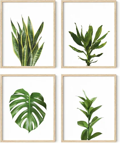 Miniatura 78 de HAUS AND HUES Arte de pared floral gris, juego de 4 pósteres de plantas para pared vintage, impresiones botánicas, cuadros de flores en blanco