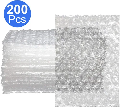 Miniatura 2 de Bolsas de burbujas transparentes de 4 x 6 pulgadas, 200 bolsas protectoras de burbujas, doble pared de corte al ras gruesas, a prueba de golpes