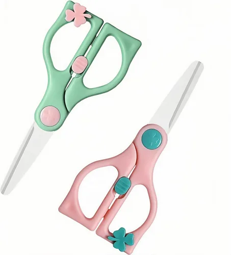 Miniatura 3 de Tijeras de comida para bebés, tijeras de cocina de cerámica seguras para niños pequeños con bloqueo de seguridad y estuche de viaje, las mejores