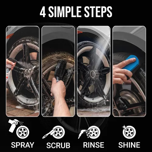 Miniatura 7 de Rev Auto Kit completo de limpiador de ruedas y neumáticos, elimina el polvo de los frenos y añade brillo a los neumáticos, seguro para OEM y mercado