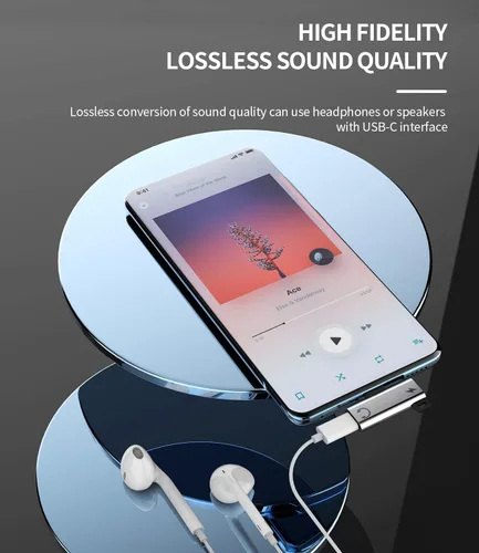 Miniatura 5 de Adaptador auxiliar USB C 2 en 1, carga rápida de 60 W, calidad de sonido de alta fidelidad, compatible con tabletas y portátiles, paquete de 2
