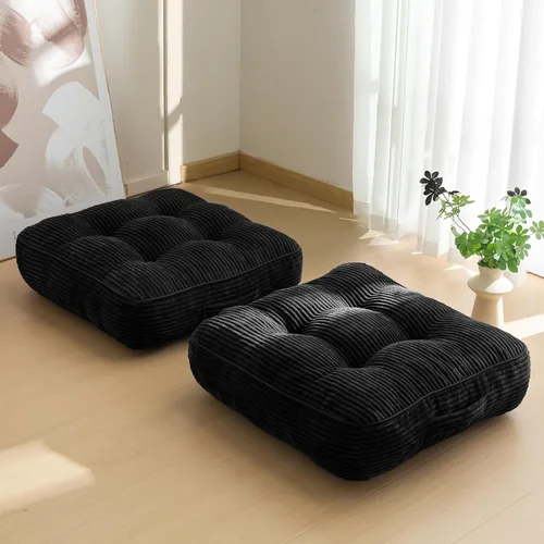 Miniatura 89 de HIGOGOGO Cojín de suelo para adultos, cojín de meditación, grande y redondo, funda de pana copetuda, para sala de estar o yoga, 22 x 22 pulgadas