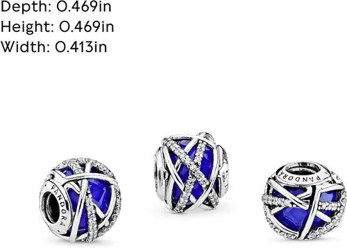 Miniatura 5 de PANDORA Joyería de cristal de galaxia azul y circonita cúbica en plata de ley Metal Cristal Circonita cúbica