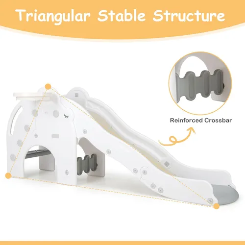 Miniatura 4 de INFANS Tobogán para niños pequeños, 4 en 1, para interiores, con ondas, carga máxima de 330 libras para mayores de 18 meses con pelota de aro