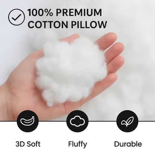 Miniatura 3 de Foamily Juego de 4 rellenos de almohada 100% algodón, 12 x 12 pulgadas, rellenos de almohada para almohadas decorativas para sofá y cama, relleno