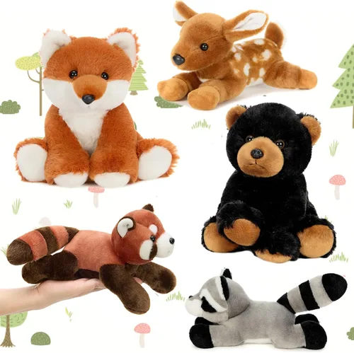 Miniatura 9 de MaoGoLan Paquete de 10 peluches de animales de granja a granel con caballo, vaca, perro, gato y más, juguetes educativos, decoración de fiesta