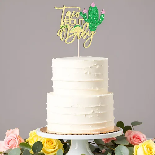 Miniatura 8 de Sleyberoy Taco Bout a Baby Cake Topper-Fiesta de cumpleaños temática mexicana 、 taco Bout a Baby Shower 、 revelación de género, papel para fiesta