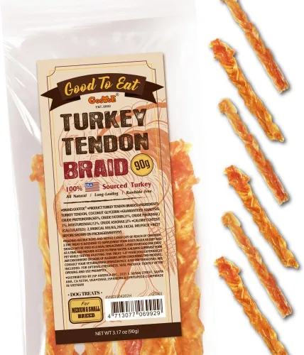 Miniatura 11 de Gootoe Tendones de Pavo para Perros – Golosinas Naturales, Hipoalergénicas para Perros, Alternativa al Cuero Crudo, Masticables Duraderas