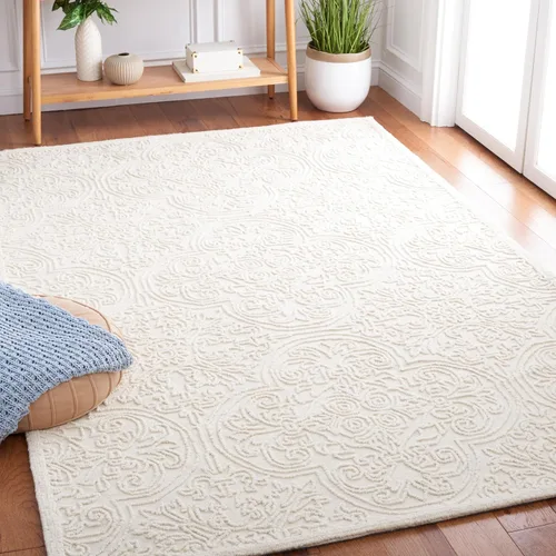 Miniatura 26 de SAFAVIEH Trace Collection - Alfombra decorativa de 2 x 3 pies, color marfil, lana hecha a mano, ideal para zonas de alto tráfico en entrada, sala