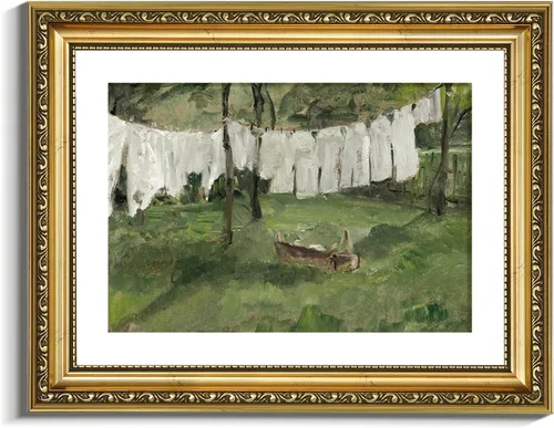 Miniatura 19 de VIYYIEA Arte de Pared con Marco Dorado Impresión en Lienzo Decoración del Hogar para Sala de Estar Mujeres Leyendo Cuadros para Dormitorio Baño
