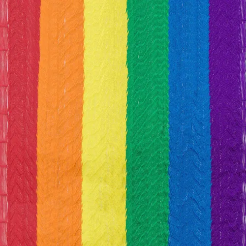 Miniatura 7 de NOVICA Hamaca de cuerda maya de nailon tejida a mano multicolor arcoíris a rayas para 1 persona, soñando con arcoíris (individual)