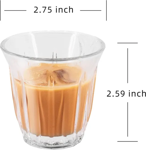 Miniatura 8 de Juego de 2 tazas de vidrio transparente de 3 onzas para café/leche, tazas de café aisladas, accesorios de espresso regulares en cocina, oficina