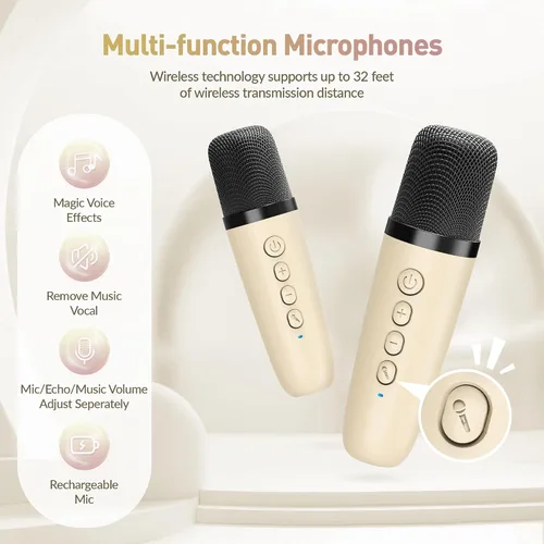 Miniatura 5 de Máquina de karaoke para niños, regalos de karaoke para niñas de 4, 5, 6, 7, 8, 9, 10, 12 años o más, fiesta de cumpleaños, 4 a 12 años, juguetes