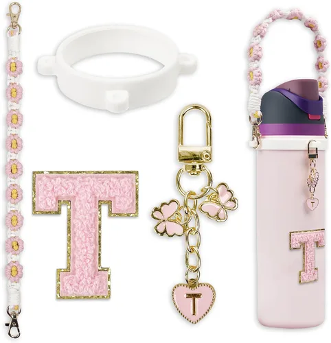 Miniatura 13 de Lindo juego de dijes de letras compatible con botella de agua Owala de 24 oz, 32 oz, 40 oz, Owala Kids, vaso térmico de café Owala, Owala FreeSip