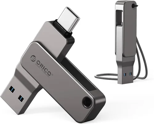 Miniatura 10 de ORICO Unidad flash USB dual de 64 GB USB-C y USB-A Mini velocidad de lectura de hasta 150 MB/s para iPhone 15/16/17, Android, tabletas, portátiles