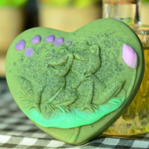 Miniatura 4 de Molde de silicona para bombas de baño, molde para hacer jabón, hecho a mano, manualidades, cera de resina, yeso, arcilla, molde de rana, amante