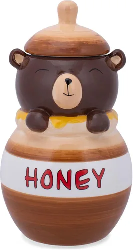 Miniatura 12 de Black Bear - Frasco de cerámica de dolomita de 10 x 7.9 pulgadas para galletas y dulces de uso diario con tapa hermética: perfecto para botes