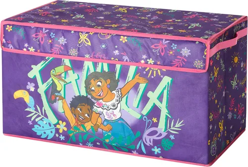 Idea Nuova Disney Encanto - Baúl de almacenamiento plegable para juguetes de niños, duradero, con tapa