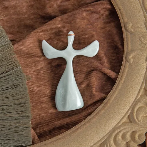 Miniatura 5 de Cruz de oración, diseño de mano, cómodo para adaptarse a tu mano, regalo cristiano fiel para el hogar o escritorio, meditación y exhibición, resina