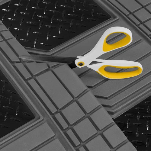 Miniatura 7 de CAT® Alfombrillas de goma resistentes de acero con diamantes y forro de maletero de carga para automóviles, camiones, SUV, camionetas, sedanes, gris