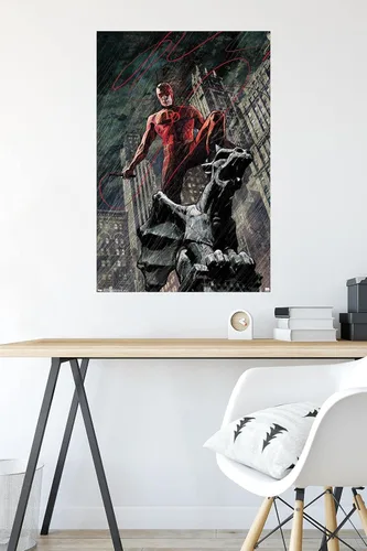 Miniatura 5 de Marvel Comics DaredeVil - Póster de pared de Hell's Kitchen DeVil, 34 pulgadas de largo x 22.4 pulgadas de ancho, paquete de póster y montaje