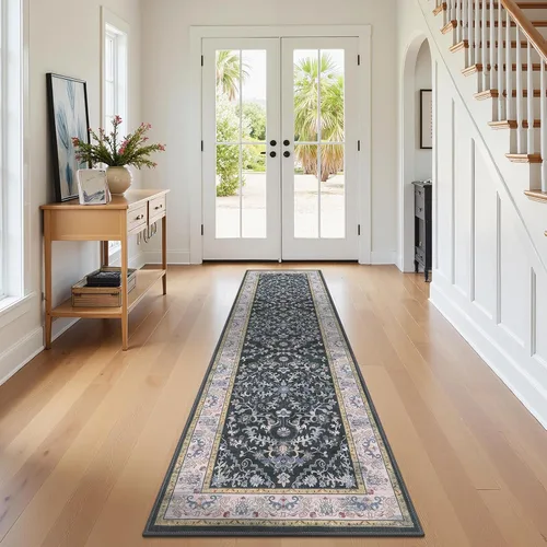 Miniatura 85 de U'Artlines Alfombra de Área Bohemia Lavable, 2x3 Pequeña Suave Antideslizante Vintage Felpudo para Puerta Frontal Interior Alfombra Verde