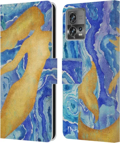 Head Case Designs Officially Licensed Paul Brent Agate Mermaid Coastal Leather Book Wallet Case Cover Compatible with Motorola Moto Edge 30 Fusion