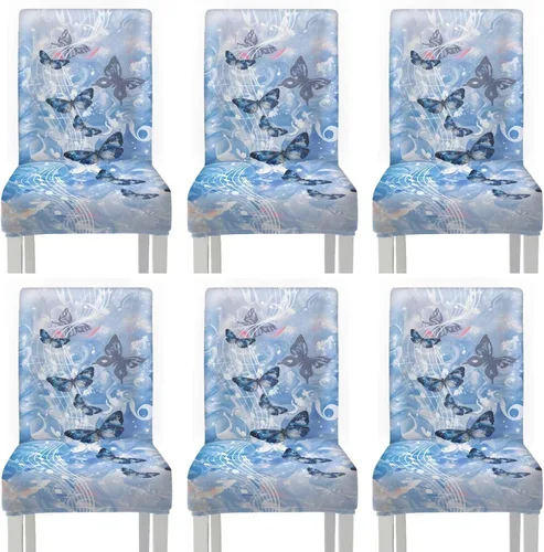 Miniatura 37 de HUGS IDEA Yellow Floral Chair Covers for Dining Room Set of 2 Flowers Kitchen Chair Covers Washable Dining Chairs Slipcovers Cubre Sillas