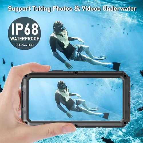 Miniatura 3 de Beasyjoy Funda impermeable para iPhone 12 Pro Max, cubierta protectora de cuerpo completo con protector de pantalla incorporado, resistente a Negro