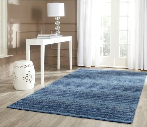 Miniatura 12 de SAFAVIEH Himalaya Collection - Alfombra decorativa, 2 x 3 pies, azul y multicolor, lana hecha a mano, ideal para zonas de alto tráfico en entrada