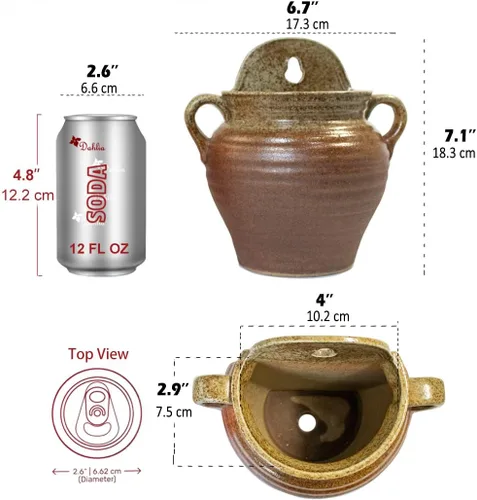 Miniatura 4 de Dahlia Maceta suculenta vertical de cerámica para colgar en la pared, estilo 3