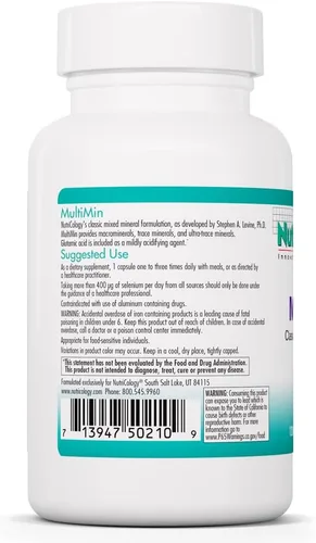 Miniatura 3 de NutriCology MultiMin - Mezcla mineral esencial con macro traza y minerales ultra traza - Apoya la absorción del equilibrio mineral y la función