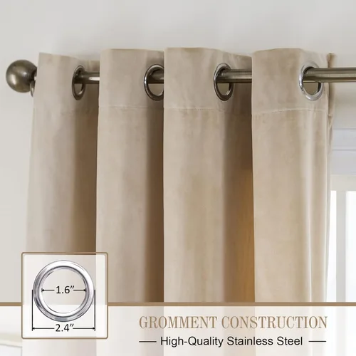 Miniatura 2 de Pleasant Boulevard - Cortinas de terciopelo para decoración interior de habitaciones y ventanas grandes, elegantes, estilo con ojales, 2 paneles