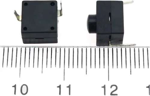 Miniatura 2 de GATSUN Industrial Switches 10pcs Black Small Micro Self Locking Switch 8 * 8 * 8.4 wit 2 Feet with Lock Light Touch Switch Button Switch DC30V1A